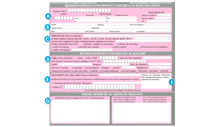 Infos pratiques-Feuille soin